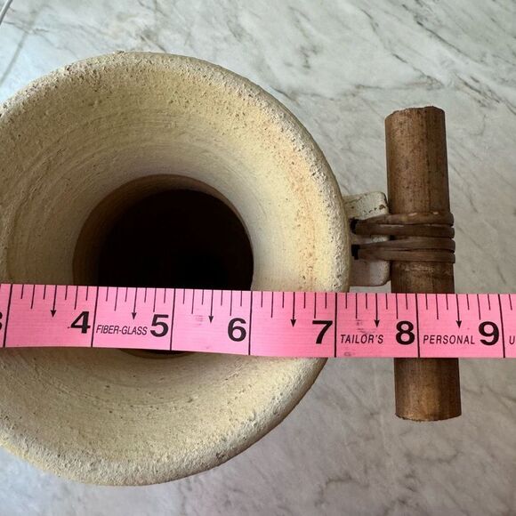 Handmade vintage clay zebra vase made in Philippines 9” - Picture 7 of 8